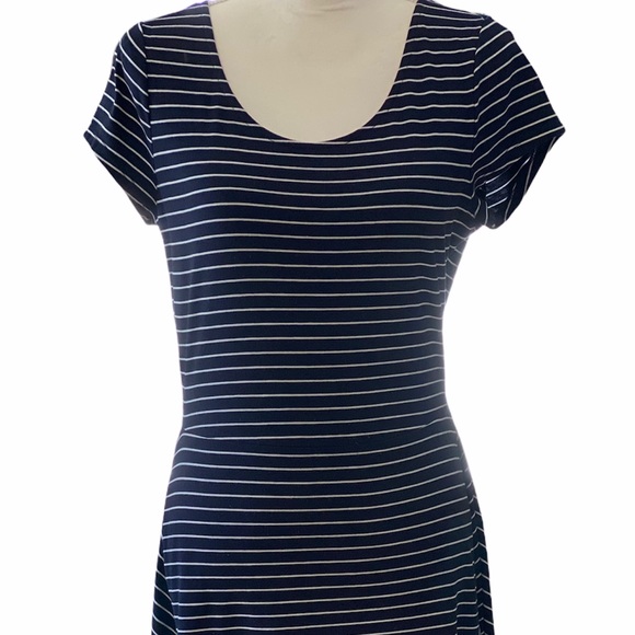 A- Outback Red by The Limited - Navy Blue ALine Dress - Picture 2 of 6